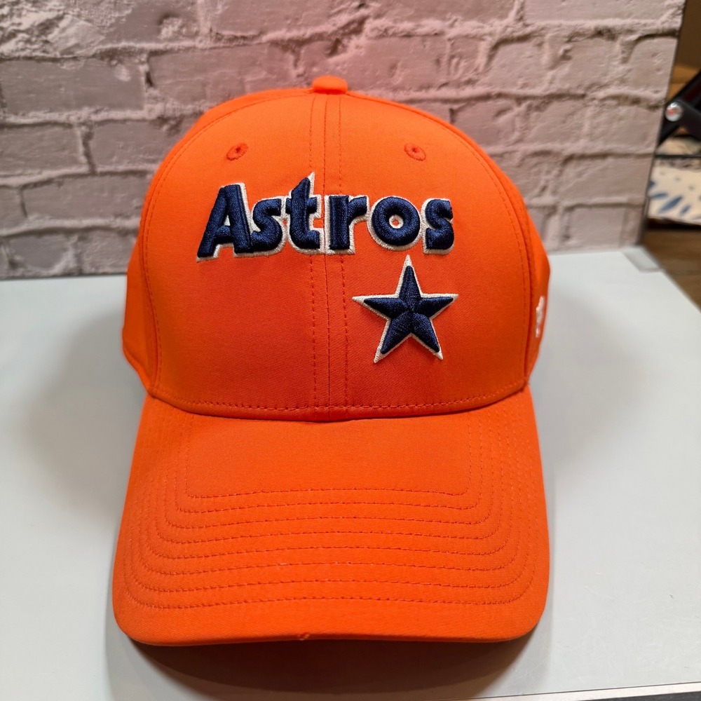 Fanatics Houston Astros Baseball Cap Mens L/XL Orange MLB Flex Fit Hat